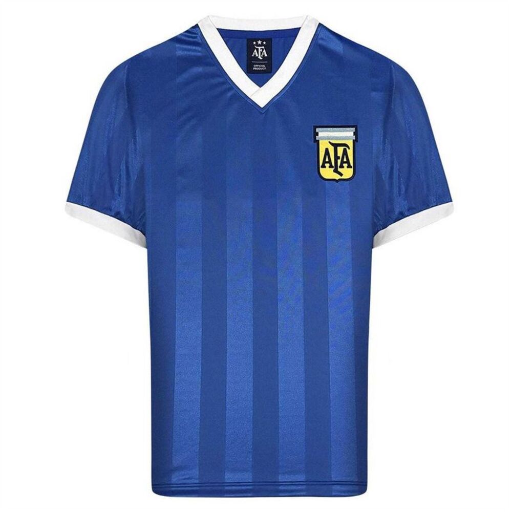 Score Draw Mens 1986 World Cup Quarter Final Argentina Football Jersey / Blue/Wh